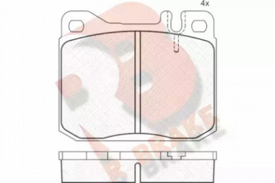 R BRAKE rb0323 -  Комплект тормозных колодок, дисковый тормоз